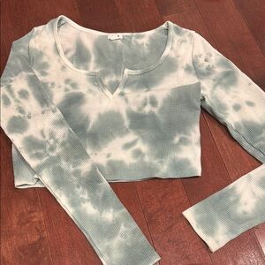 Tie-Dye Long Sleeve Garage Crop Top
